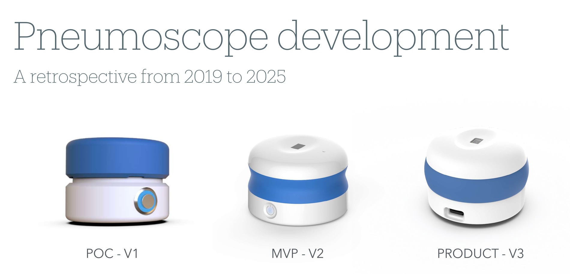 Pneumoscope development — a retrospective from 2019 to 2025: POC (V1), MVP (V2) and final Product (V3)